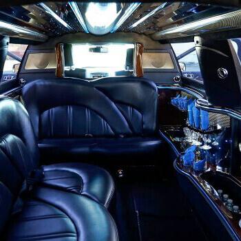 Elegant black car interior for executive travel.